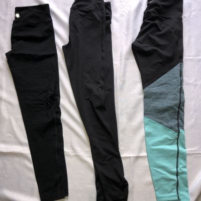 3 Leggings Gaiam Tek Gear Old Navy Active 2 Black 1, blk & Teal 3 PAIR Sz Small